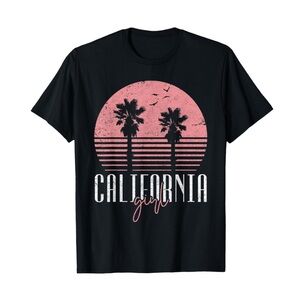 CALIFORNIA GIRL Black T-Shirt Adult Size Small.